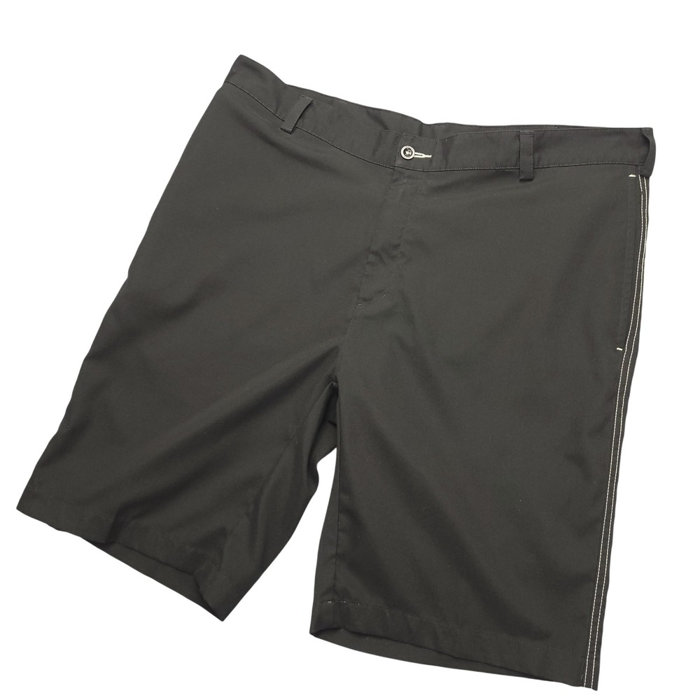 PING‎ Golf Shorts Mens 36 Black Solid Stretch Performance Casual Khaki SM13571